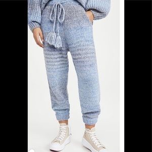 LoveShackFancy Blossom Merino Wool Alpaca Knit Joggers L